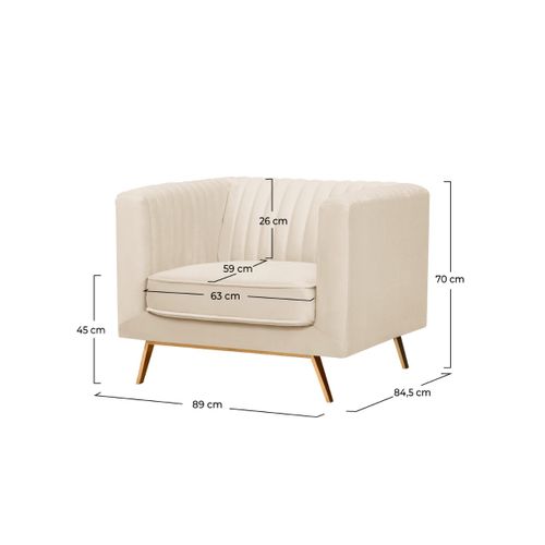 Fauteuil En Velours Beige - Gatsby