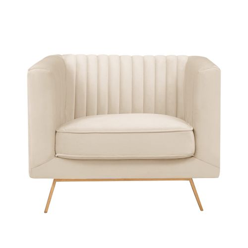 Fauteuil En Velours Beige - Gatsby