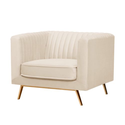 Fauteuil En Velours Beige - Gatsby