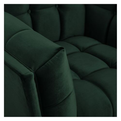 Fauteuil En Velours Vert Foncé - Mona