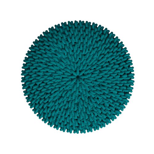 Petit Tabouret Tricot En Coton Vert Céladon - Lisa