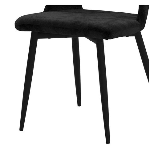 Lot De 2 Chaises Noires En Velours Et Pieds En Métal - Pénélope