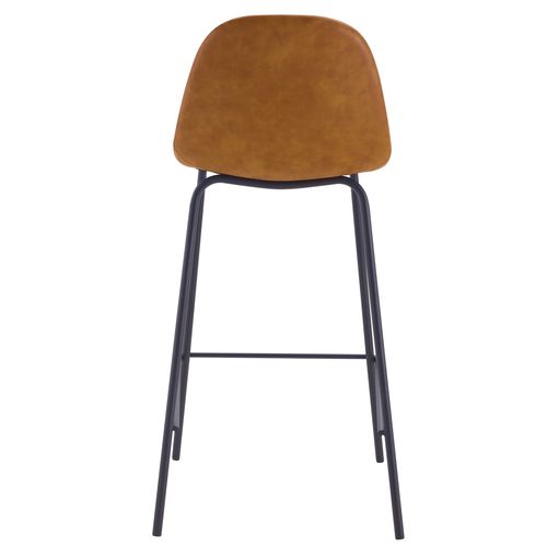 Lot De 2 Chaises Pour Îlot Central 65 Cm En Cuir Synthétique Camel - Henrik