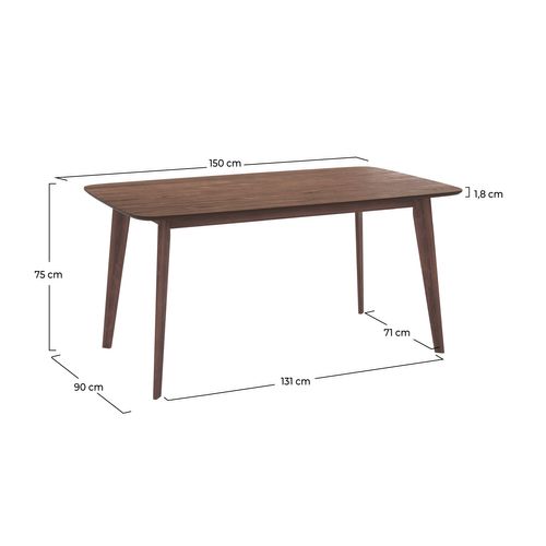 Table Rectangulaire 6 Personnes En Bois Foncé 150 Cm - Oman