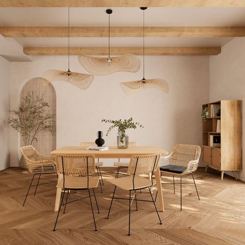 Table Rectangulaire 6 Personnes En Bois Clair 150 Cm - Oman