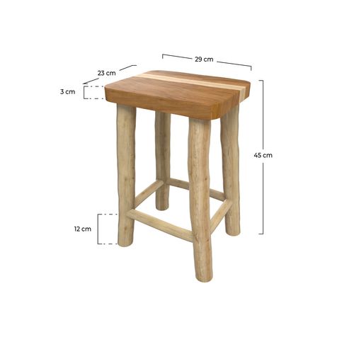 Tabouret 45.5 Cm En Teck - Ika