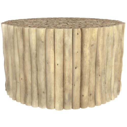 Table Basse De Jardin Ronde En Rondins De Teck D70 Cm - Imani