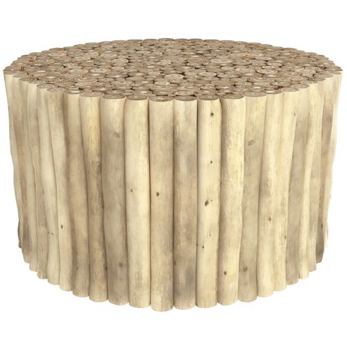 Table Basse De Jardin Ronde En Rondins De Teck D70 Cm - Imani