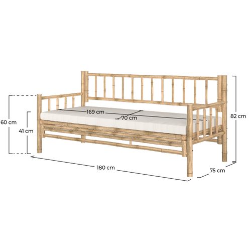 Canapé De Jardin 3 Places En Bambou Naturel - Vadella