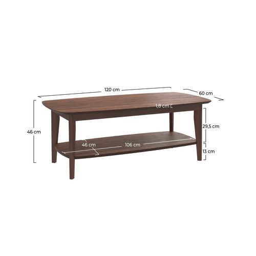 Table Basse Rectangulaire En Bois Foncé - Sadi