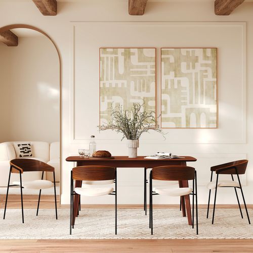 Table Rectangulaire 4/6 Personnes Extensible En Bois Foncé 150/180 Cm - Oman