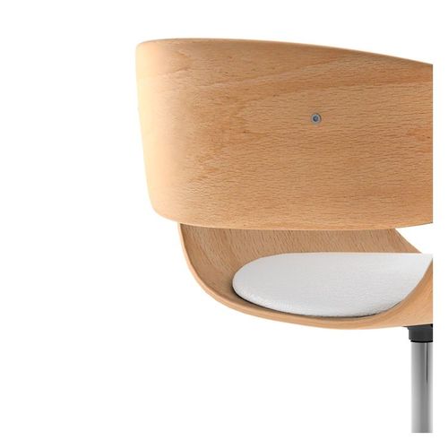 Chaise De Bureau Pivotante Sur Roulettes En Bois Et Pu Blanc - Adelmar