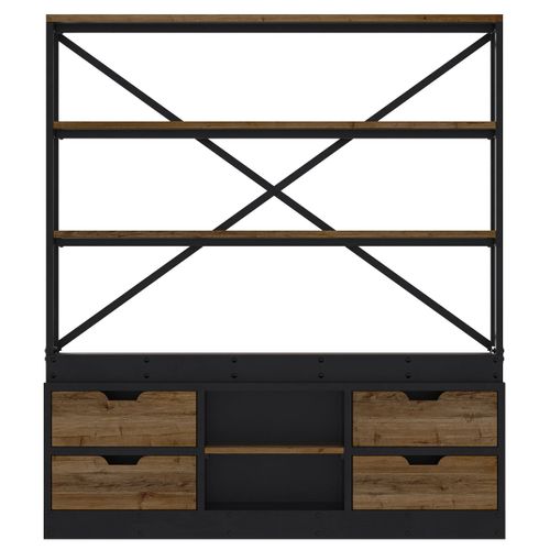 Bibliothèque 160 Cm En Bois Et Métal - Goa