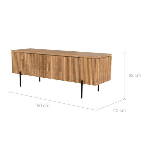 Meuble TV En Bois De Teck 160 Cm - Gordes