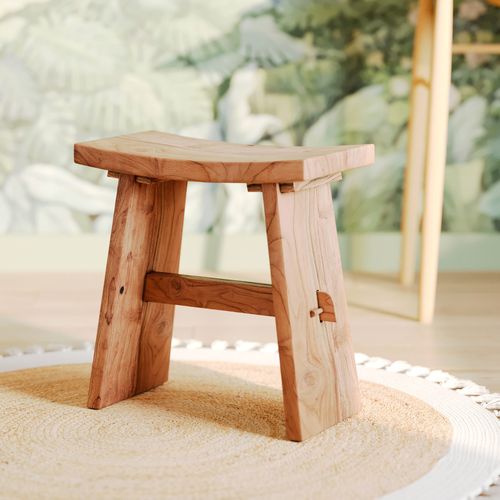 Tabouret En Bois De Teck Recyclé - Eka