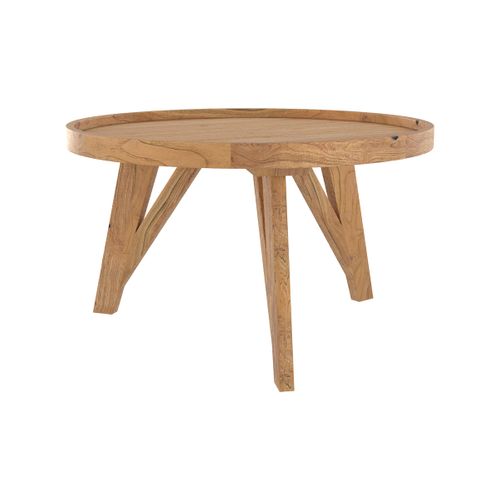 Table Basse Ronde En Bois De Teck Recyclé D70 Cm - Oly