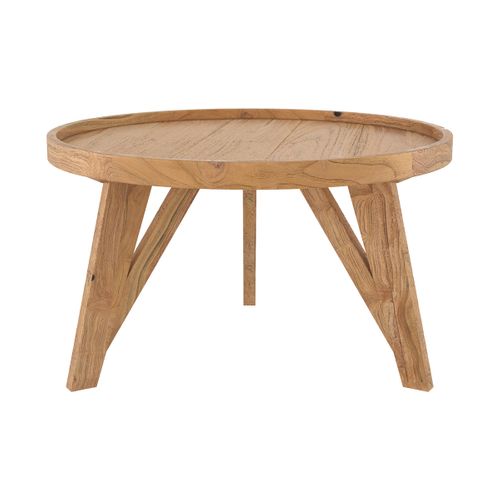 Table Basse Ronde En Bois De Teck Recyclé D70 Cm - Oly