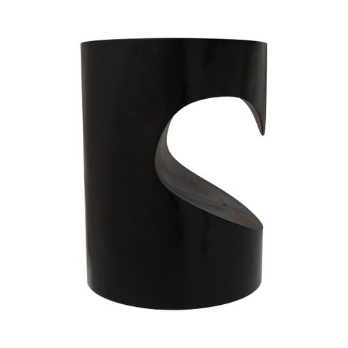 Table D'appoint Noire En Bois De Suar D35 Cm - Chowi