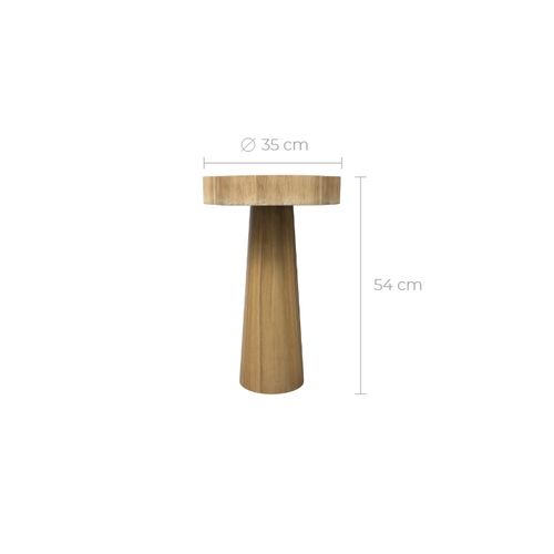 Table D'appoint Ronde En Bois De Suar D35 Cm - Janah