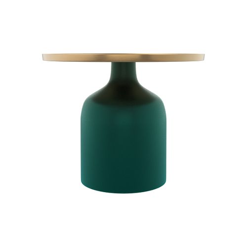 Table D'appoint Ronde En Métal Vert Et Laiton D49 Cm - Lyne