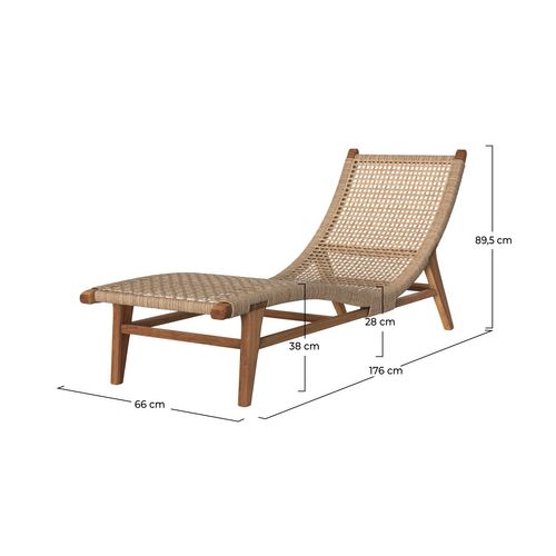 Transat En Bois De Teck Et Jacinthe D'eau Synthétique - Bruna