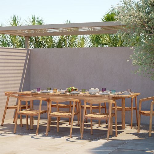 Table De Jardin Extensible En Teck 6 à 8 Personnes - Kora