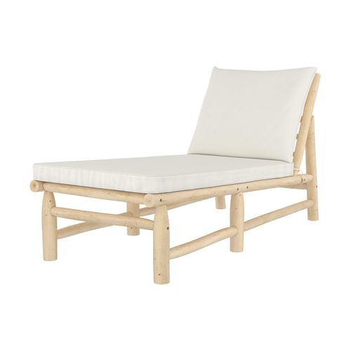 Transat En Branche De Teck Et Matelas Blanc Cassé - Makam