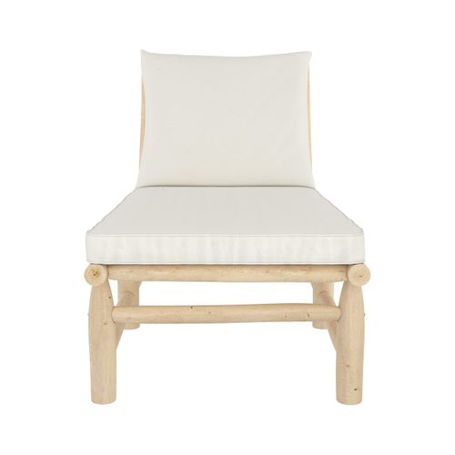 Transat En Branche De Teck Et Matelas Blanc Cassé - Makam