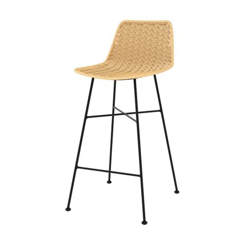 Lot De 2 Chaises Pour Îlot Central 65,5 Cm En Rotin Naturel - Mara