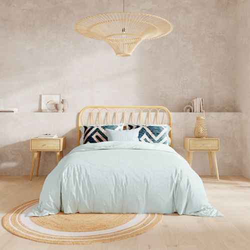 Tapis Rond En Jute Naturel Et Blanc D150 Cm - Anaïs