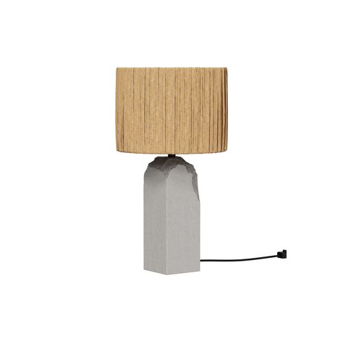 Lampe En Raphia Et Socle En Béton - Mya