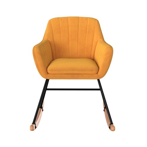 Rocking-chair En Velours Jaune - Isola