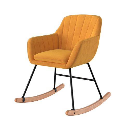 Rocking-chair En Velours Jaune - Isola