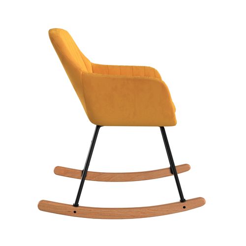 Rocking-chair En Velours Jaune - Isola
