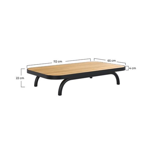 Table Basse De Jardin En Bois D'acacia Et Pieds En Métal Noir - Samba