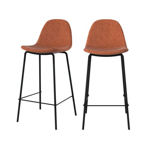 Lot De 2 Chaises Pour Îlot Central En Tissu Terracotta 65,5 Cm - Henrik