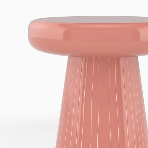 Table D'appoint Ronde En Métal Rose D40 Cm - Adélie