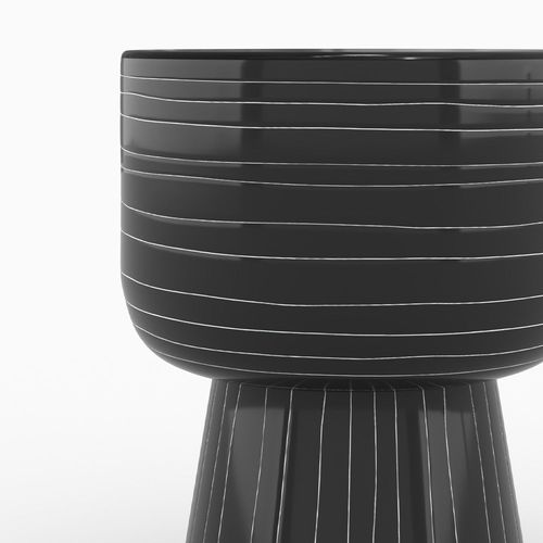 Table D'appoint Ronde En Métal Noir D34 Cm - Zita