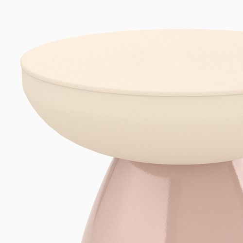 Table D'appoint Ronde En Métal Rose D40 Cm - Colette