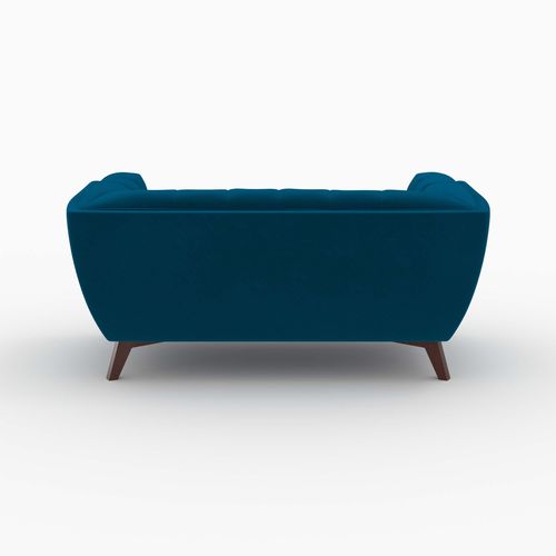Ensemble Canapé Et Fauteuil En Velours Bleu 3 Places - Mona