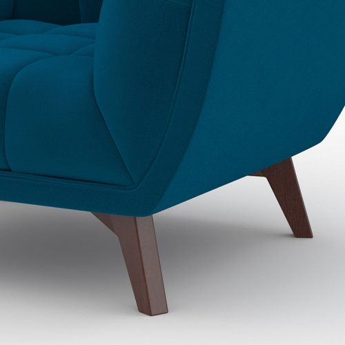 Ensemble Canapé Et Fauteuil En Velours Bleu 3 Places - Mona
