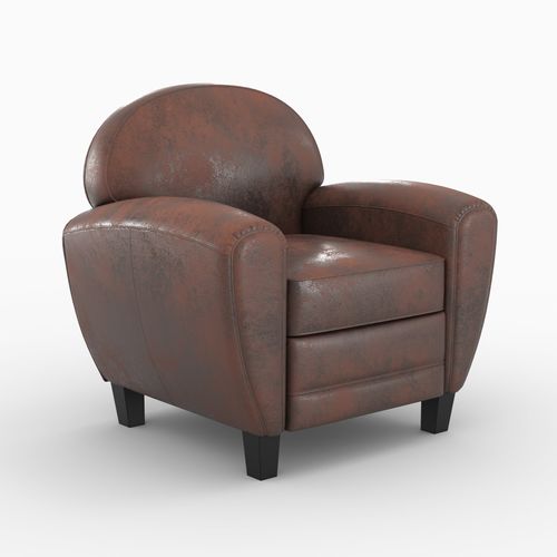 Ensemble Canapé Et Fauteuil Marron Vieilli 4 Places - Club