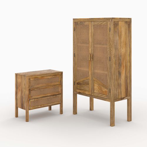 Ensemble Commode Et Armoire En Bois - Tiki