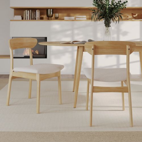 Table Et Chaises En Bois Clair 6 Personnes - Eddy