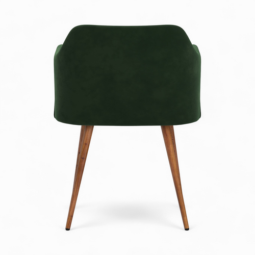 Table Et Chaises 4 Personnes En Velours Vert Et Bois - Liwa