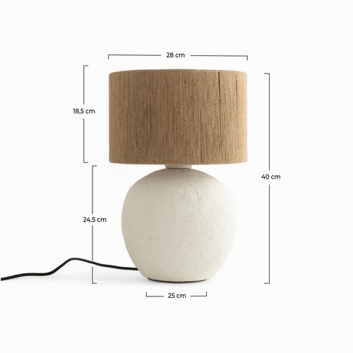 Lampe En Jute Et Papier Blanc - Nina