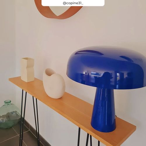 Lampe En Métal Bleu Foncé - Livia