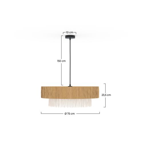 Suspension Ronde En Raphia 75 Cm - Solara
