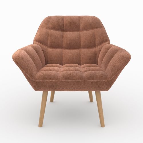 Fauteuil En Tissu Rouge Ancien - Simba