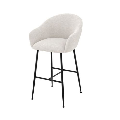 Chaise De Bar En Tissu Blanc Chiné 76 Cm - Socky